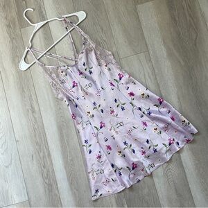 Victorias Secret Dress vintage floral lace slip mini Purple medium y2k femimine